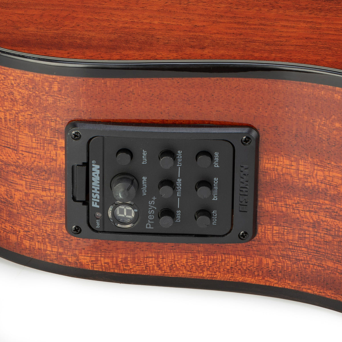 Twelfthnote G72H acoustic guitar featuring a mahogany body and integrated Fishman Presys+ EQ preamp system
